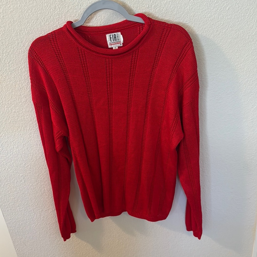 Fía Italia Vibrant Red Knit Top vintage